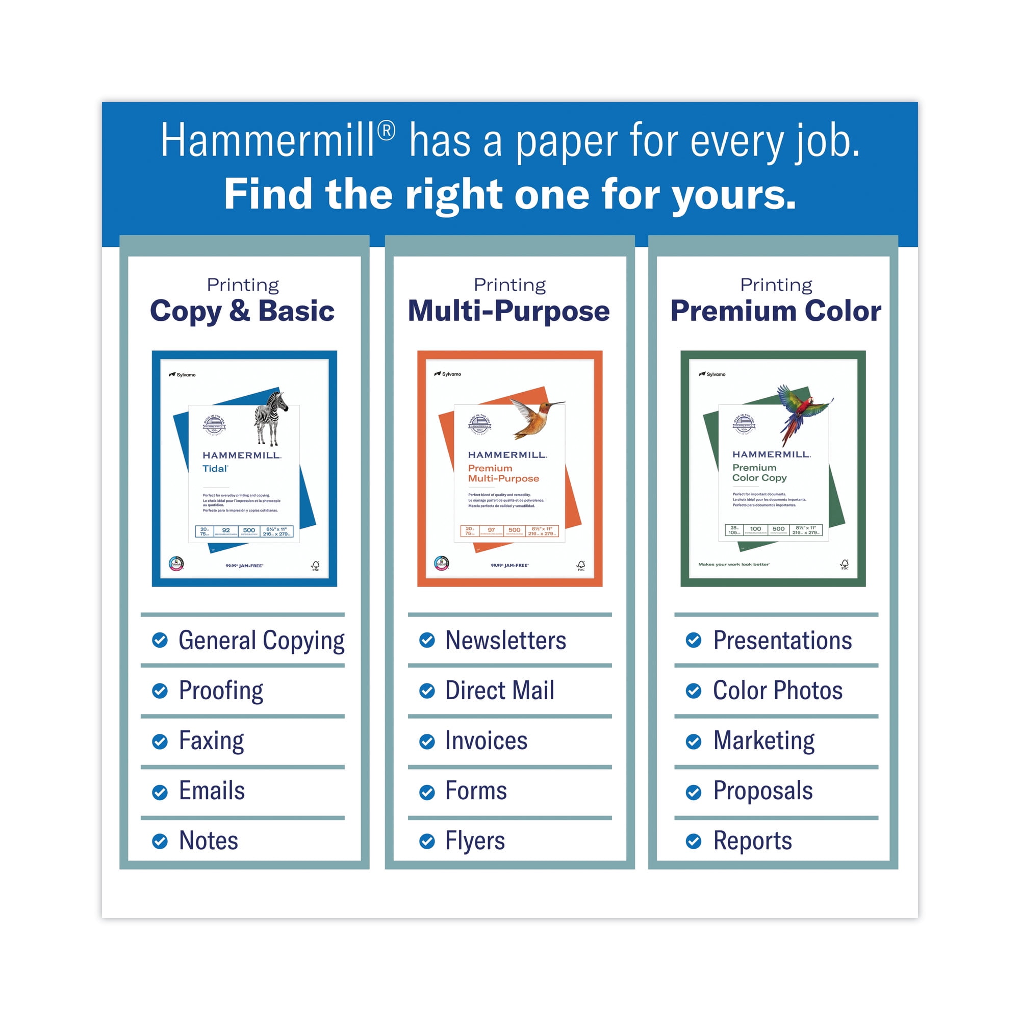 Hammermill Printer Paper, 24lb Premium Laser Print, 8.5x14, White, 1 Ream, 500 Sheets