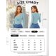 thumbnail image 5 of Camisa ajustada de manga larga AKEWEI para mujer azul claro talla L, 5 of 5