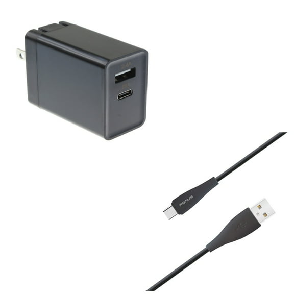 30W Quick Home Charger w Type-C 10ft USB Cable V6X for Microsoft Lumia 950 - Motorola One, Moto Z4 Z3 Play Z2 Play Z Play Droid Force Droid X4 G7 Power Play G6 - Nokia 3.1, 7.1, 8, Plus