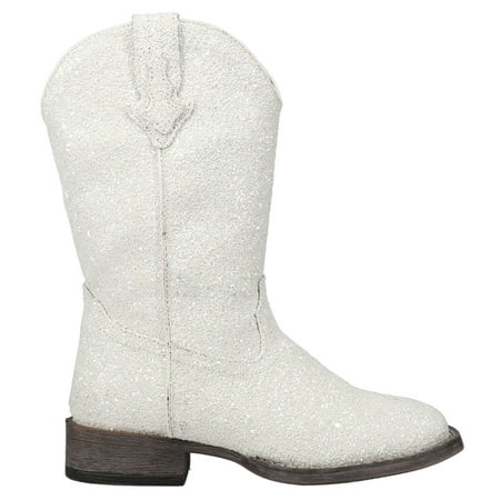 

Roper Kids Girls Galore Glitter Square Toe Cowboy Casual Boots Mid Calf