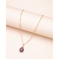 thumbnail image 1 of Goldtone February Amethyst Birthstone Teardrop Necklace, 1 of 2