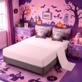 thumbnail image 3 of Homewish Dreamy Floral Halloween Ghost 7pcs Queen Bedding,Pink Bow Daisy Wildflower Print Bedding Comforter Set Queen,Pink Reversible, 3 of 8