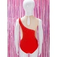 thumbnail image 4 of TTAO Children's Shiny Mesh Patchwork Leotard Ballet Dance Figure Skating Girls Kids Rhythmic Gymnastics Bodysuit Red 16, 4 of 6