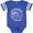 Football Blue and White, variant on Summer Vacation Mode Cape Charles Beach Virginia Boys or Girls Baby Bodysuit