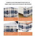 thumbnail image 6 of Navy Blue Nautical Bed Skirt Queen Size, Coastal Blue Striped Vintage Wrap Around Bed Skirting with Adjustable Elastic Strap, Dust Ruffle Pleated Bedskirts 16 Inch Drop for Bedroom Queen Beds, 6 of 9