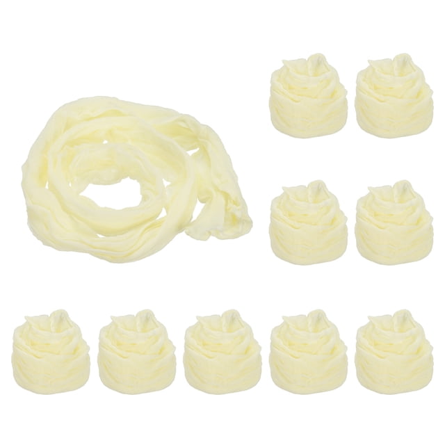 Uxcell 65cm/26" Medias de flores de tela de malla de nylon para manualidades DIY, color crema, paquete de 10