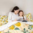 thumbnail image 5 of Manfei Kawaii Yellow Lemon Full Size Comforter Sets, Cartoon Fruit Print Bedding Comforter Set, Modern Stripes Geometric Reversible Bedding Sets, Ultra Soft Home Decor, 3pcs, 5 of 8
