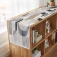 thumbnail image 6 of Abstract Gray Brown 70 Inch Table Runner, Modern Geometric Art Farmhouse Dresser Scarf Cotton & Linen Tablerunner for Dining/Kitchen Island/Holiday Party Décor 13" x 70", 6 of 9