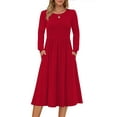 thumbnail image 3 of Fantaslook Long Sleeve Midi Dresses for Women Casual Floral Dress Flowy Fall Dresses with Pockets, 3 of 11