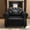 Black, variant on CQSXDA 1 Seat Mid-Century Modern Chesterfield Sofa Faux Leather with Nailhead Trim and Pillow Included, with Rolled Armrests and Button Tufted Design for Any Space, Black
