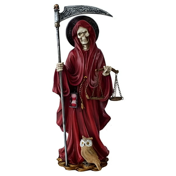 Pacific Giftware Santa Muerte Saint of Holy Death Standing Religious Statue 10 Inch (Red) Love Passion Relationship