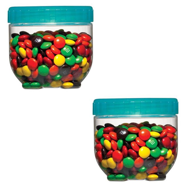 LocknLock - Set of 2 Containers with Interlock Screw Lid, 500mL Capacity, Blue