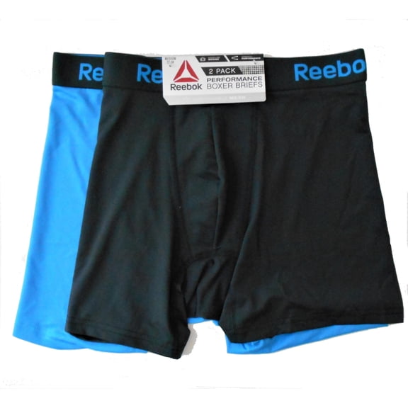 REEBOK MEN'S PACK 2 - 201 H2 BLUE GREY - MEDIUM - UNDERWEAR BOXER BRIEFS PERFO