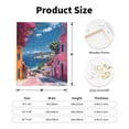 thumbnail image 2 of Rateoe Colorful Mediterranean Village Pattern Decorative Picture – Unique Modern Wall Art, Ready-to-Hang Canvas Print for Home (Vertical), 2 of 6