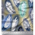 thumbnail image 1 of Soimoi Poly Georgette Fabric Leaves & Feather Decor Fabric Printed Yard 52 Inch Wide, 1 of 3