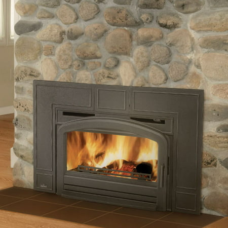 EPI3T Traditional Flush Front Minimum Wood Burning Fireplace Insert, Metallic