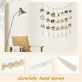 thumbnail image 4 of Wall Hanging Photo Display with 45 Clips Decorative Collage Picture Frame DIY Photo String with Wood Beads Garland for Bedroom Living Room Dorm Decoration Beige, 4 of 10