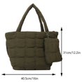 thumbnail image 2 of Bolso de mano acolchado para mujer Bolso de hombro de invierno con monedero Bolso hobo con cremallera (verde), 2 of 5