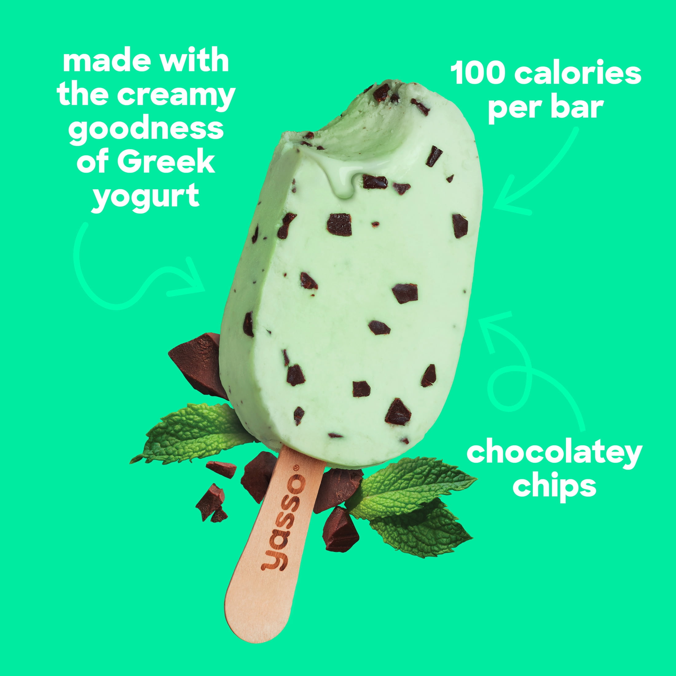 Yasso Frozen Greek Yogurt Bars Mint Chocolate Chip Bars 4 3.5fl oz bars