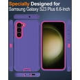 thumbnail image 2 of for Samsung Galaxy S23-Plus Case, with Screen Protector, Dust-Proof Port Cover, Full-Body Silicone Rubber Phone Case, Military Grade Drop-Proof Shockproof Non-Slip, Red/Purple, 2 of 14