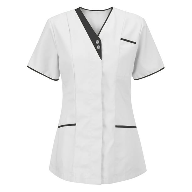 Puntoco 2024, tops de verano para mujer, tops de mujer, tops de manga corta con cuello en V, blusa con estampado de trabajo