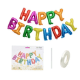 thumbnail image 2 of Kit de globos metálicos con letras Happy Birthday  colores Mix, 2 of 5
