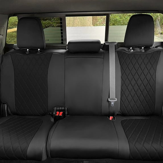 TLH Black Rear Neoprene Custom Fit Seat Covers for 2019-2022 GMC Sierra 1500 2500HD 3500HD Base | SLE – Rear