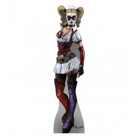 Harley Quinn - Arkham Asylum Game Cardboard Cutout Harley Quinn: Arkham Asylum is a 2009 action-adventure video game based on the DC Comics superhero  Batman. It was developed by Rocksteady Studios and published by Eidos Interactive in conjunction with Warner Bros. Interactive Entertainment for the PlayStation 3 and Xbox 360 video game consoles  and Microsoft Windows. It was released worldwide for consoles  beginning in North America on August 25  2009  with a Microsoft Windows version following on September 15.Features Item Weight - 4 lbs. Size - 70 x 17 in. - SKU: ZX9ADVGRP353