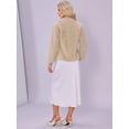 thumbnail image 3 of DARING DIVA Women's Faux Fur Long Sleeve Open Front Fluffy Jacket XS Champagne Gold, 3 of 6