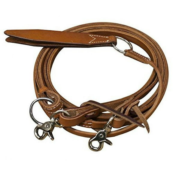 Showman 8' Argentina Cow Leather Romal Reins w/ Leather Popper