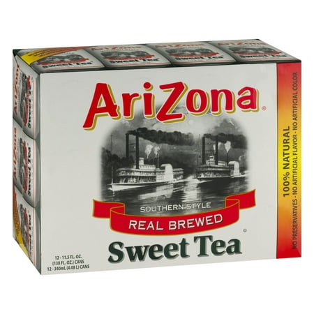 (2 Pack) Arizona Iced Tea, Southern Style Real Blend Sweet Tea, 11.5 Fl Oz, 12