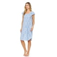 thumbnail image 2 of Lati Fashion Women Nightgowns Short Sleeve Female Nightgowns & Sleepshirts Blue XXL, 2 of 4