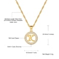 thumbnail image 6 of [Clearance] Initial Pendant Necklace for Women Cubic Zirconia CZ Circle Letter A-Z Pendant Capital Alphabet Statement Gold Plated Necklace Birthday Christmas Jewelry Gift on Clearance, 6 of 7