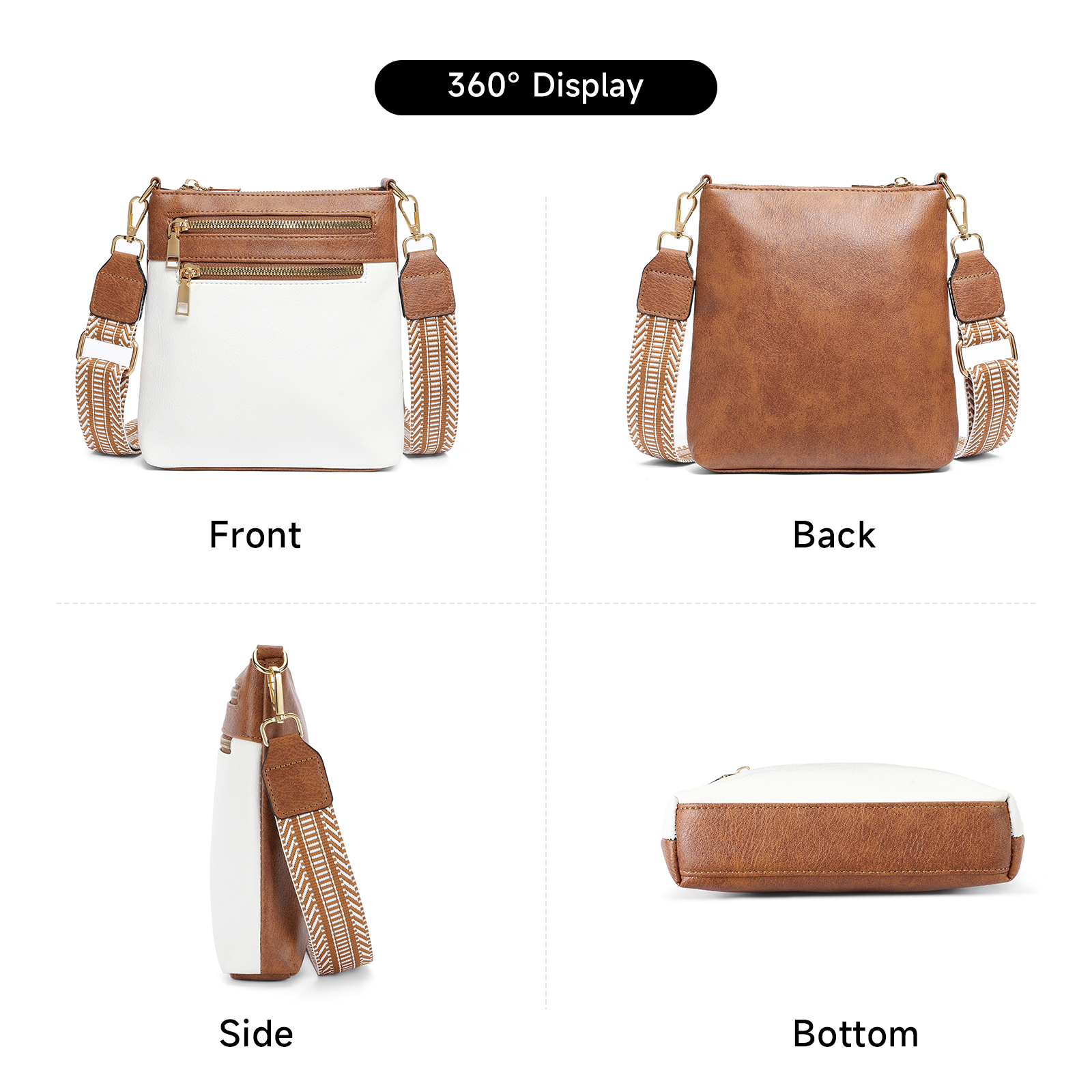SENDEFN Crossbody Bags for Women Soft Leather Shoulder Bag, Spacious Cross Body Bag Women with Adjustable Straps