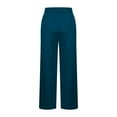 thumbnail image 4 of Work Yoga Pants for Women Stretch Business Casual High Waisted Wide Leg Comfy Pull on Office Slacks with Pockets New Womens Trouser Pants Straight Leg Sky Blue M, 4 of 6