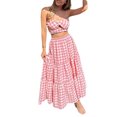 thumbnail image 6 of KOMOO Women Boho Maxi Skirt Floral Pleated A-Line Skirts Flowy Tiered Pockets Beach Skirt, 6 of 8