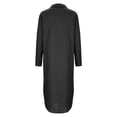 thumbnail image 5 of BUWTTER Spring Dresses for Women Casual Summer Linen Shirt Long Sleeve Open Front Tunic Cover Up Loose Fit Maxi with Pockets Black Dress L, 5 of 5