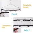 thumbnail image 4 of HUGFEGWE Hanging Jewelry Organizer Bag (40-Pockets) & 20 Magic Tape Hook Storage Bag Closet Storage for Portable Travel, Rings, Earrings, Necklaces, Clear PVC Plastic Windows, Roll-Up AZ824-11644, 4 of 6