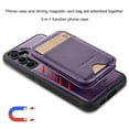 thumbnail image 7 of for Samsung Galaxy S24 Case Wallet with Card Holder for Women Men Compatible with Magsafe Wallet Detachable Magnetic 2 in 1 Stand Credit Card Slots PU Leather Shockproof Phone case-Off, Purple, 7 of 7