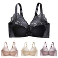 thumbnail image 4 of NIEWTR Front Closure Bras for Women No Underwire Wireless Bra Plus Size Padded Breathable Full Coverage Everyday Bra Bralette(Beige,38AB), 4 of 9