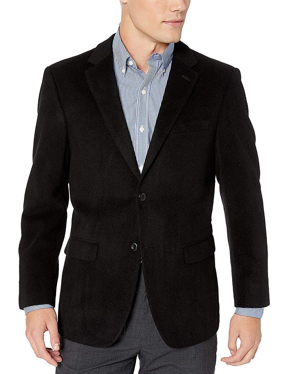 Prontomoda Men's 2 Button Luxury Wool Cashmere Sport Coat - Black - 50L -  Walmart.com