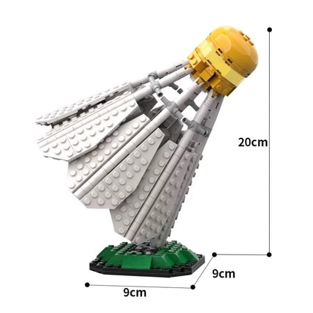 MOC Giant Badminton Shuttlecock Building Blocks Sports Themed DIY Model Kit Educational Toys for Kids Adults Birthday Gift for Badminton Fans Desk Decor