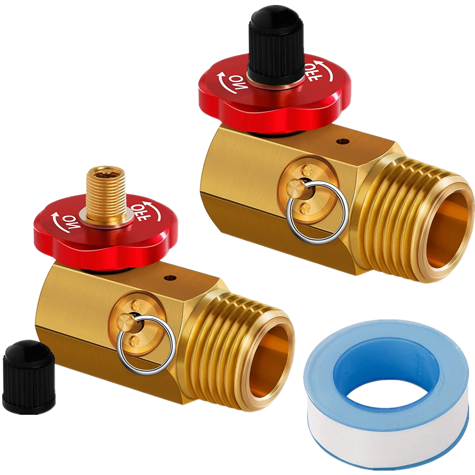 2PCS Air Tank Manifold With Aluminum Knob 1/2" Mnpt 1/4" Fnpt Safety