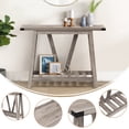 thumbnail image 5 of Pellebant Entryway Table Wood Console Table with Shelves Farmhouse Sofa Table,Grey Wash, 5 of 7
