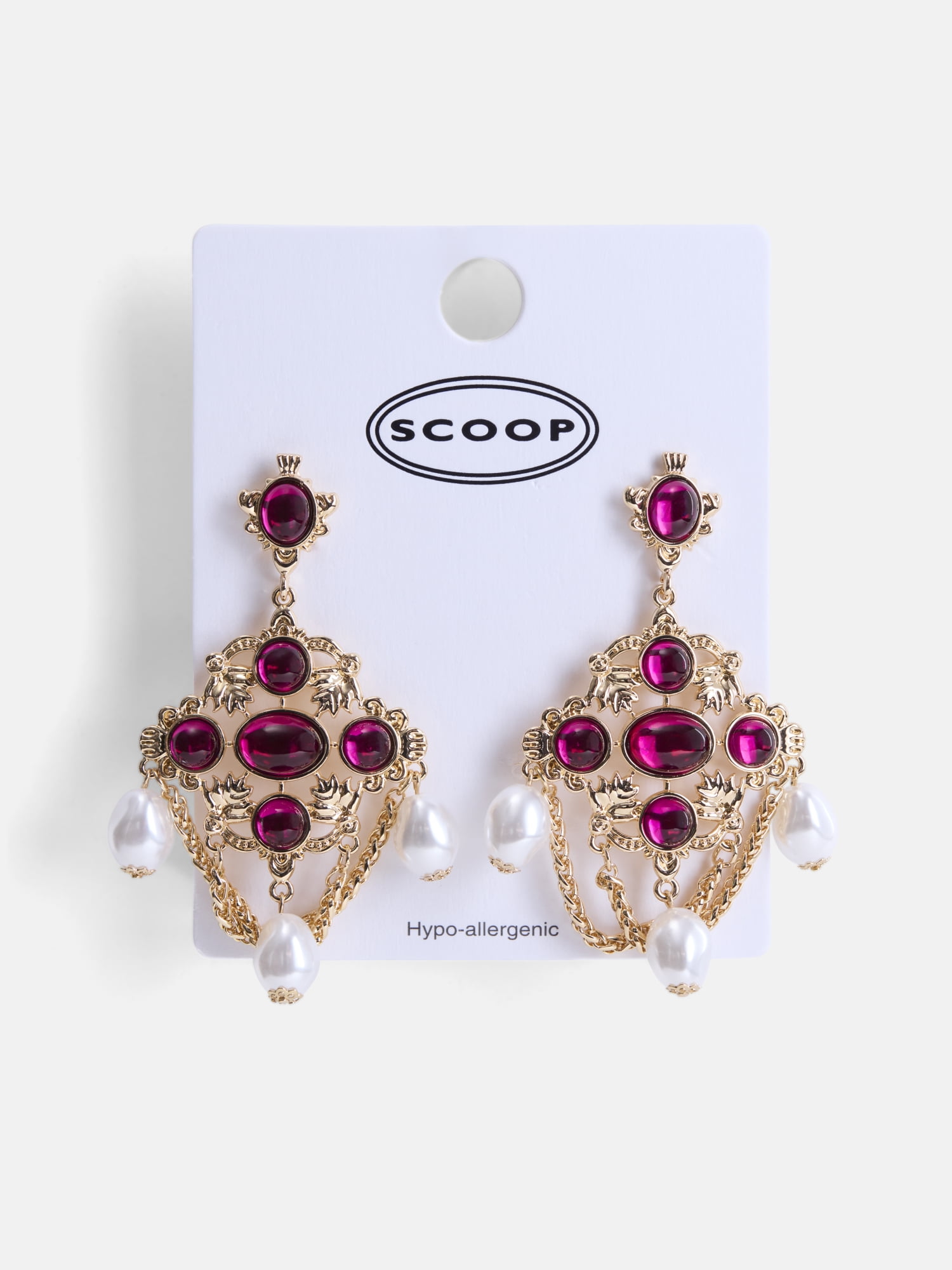 Scoop Women's Gold Tone Chandelier Pendant Earrings