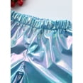 thumbnail image 4 of TiaoBug Girls Sparkly Metallic Sport Shorts Jazz Hip Hop Cheerleading Dance Performance Costume Sky Blue 13-14, 4 of 7