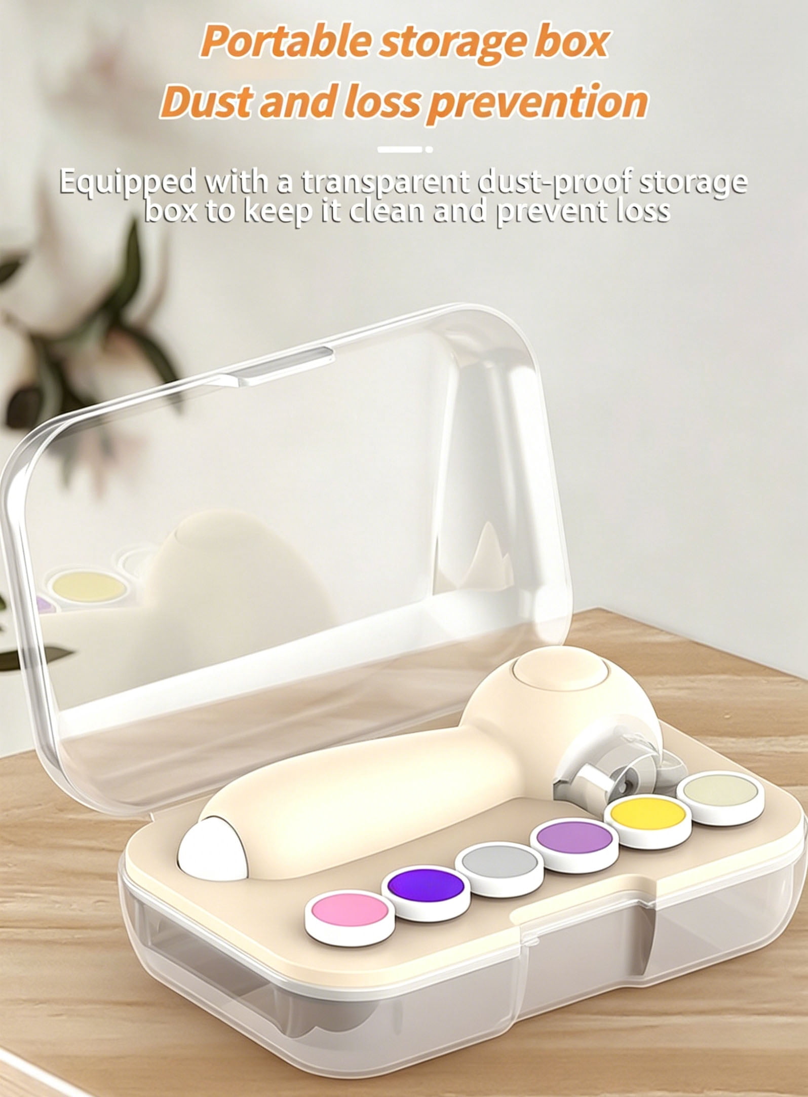 Baby Nail Trimmer Electric, 2-in-1 Nail Care Tool with 6 Heads, 2 Speed, LED Light, Low Noise, USB Rechargeable for Infant Newborn Home Use