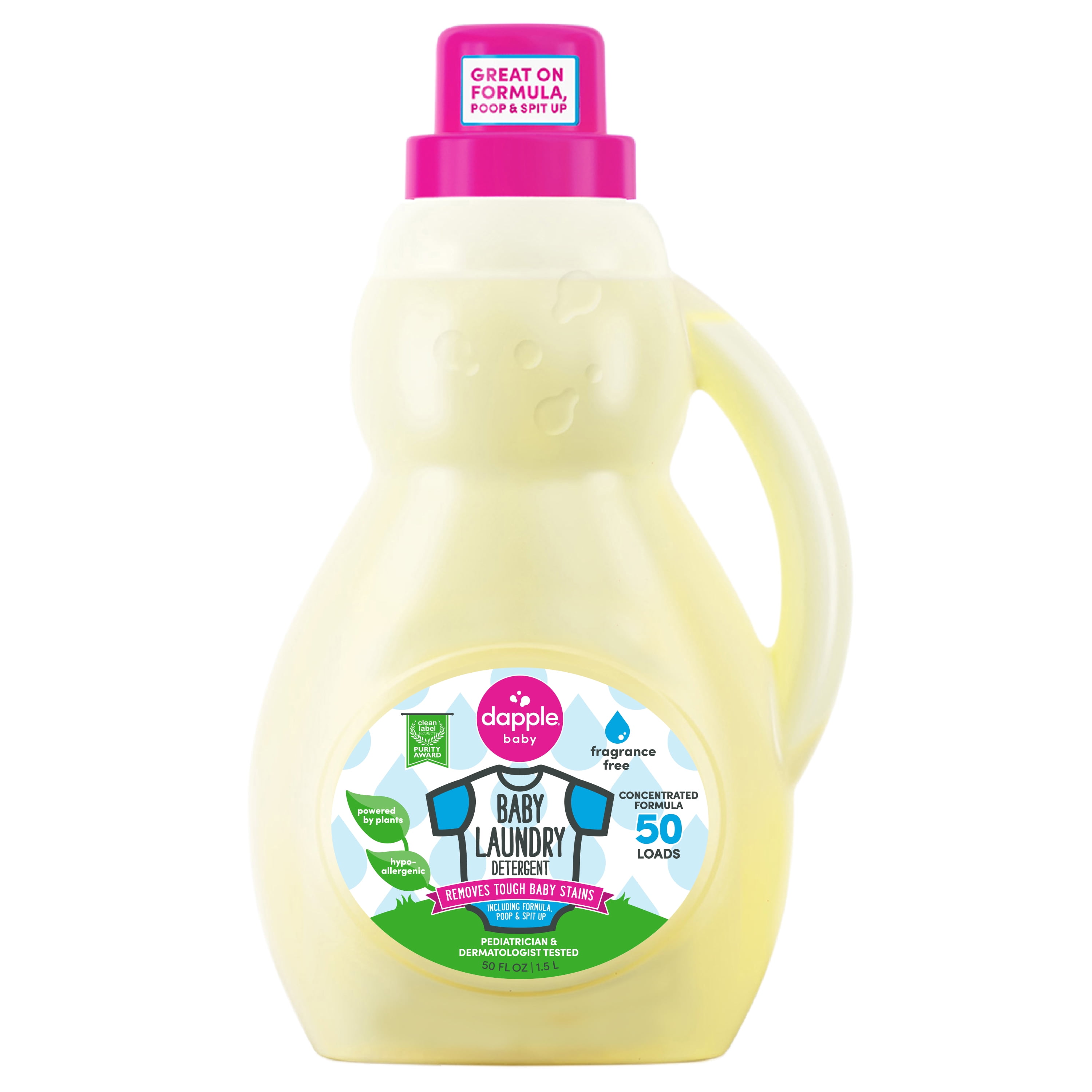 (4 pack) Dapple Baby Fragrance-Free Laundry Detergent, 50 fl oz