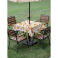 thumbnail image 3 of Outdoor Tablecloth with Umbrella Hole and Zipper, Orange Leaves Fall Square Table Cloth 54x54 Inch Waterproof Tablecloth, Branches Birds Pine Cones Rustic Picnic Table Cover for Patio Camping, 3 of 7