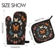thumbnail image 2 of 2 PCS Oven Baking Gloves Set Heat Resistant Oven Mitt & Pot Holder Set Cooking Mitts Kitchen Home Supplies Colorful Butterflies with Flowers, 2 of 5